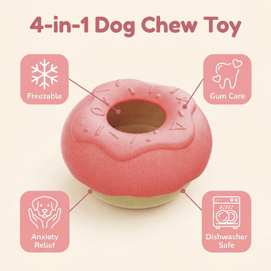 Frozen Treat-Filling Donut Dog Toy