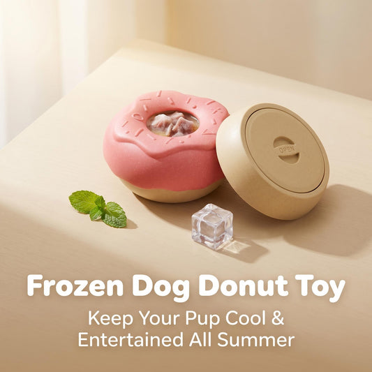 The Ultimate Frozen Treat-Filling Donut Toy for Dogs!