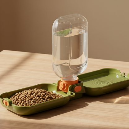 2-in-1 Foldable Pet Travel Bottle & Feeder
