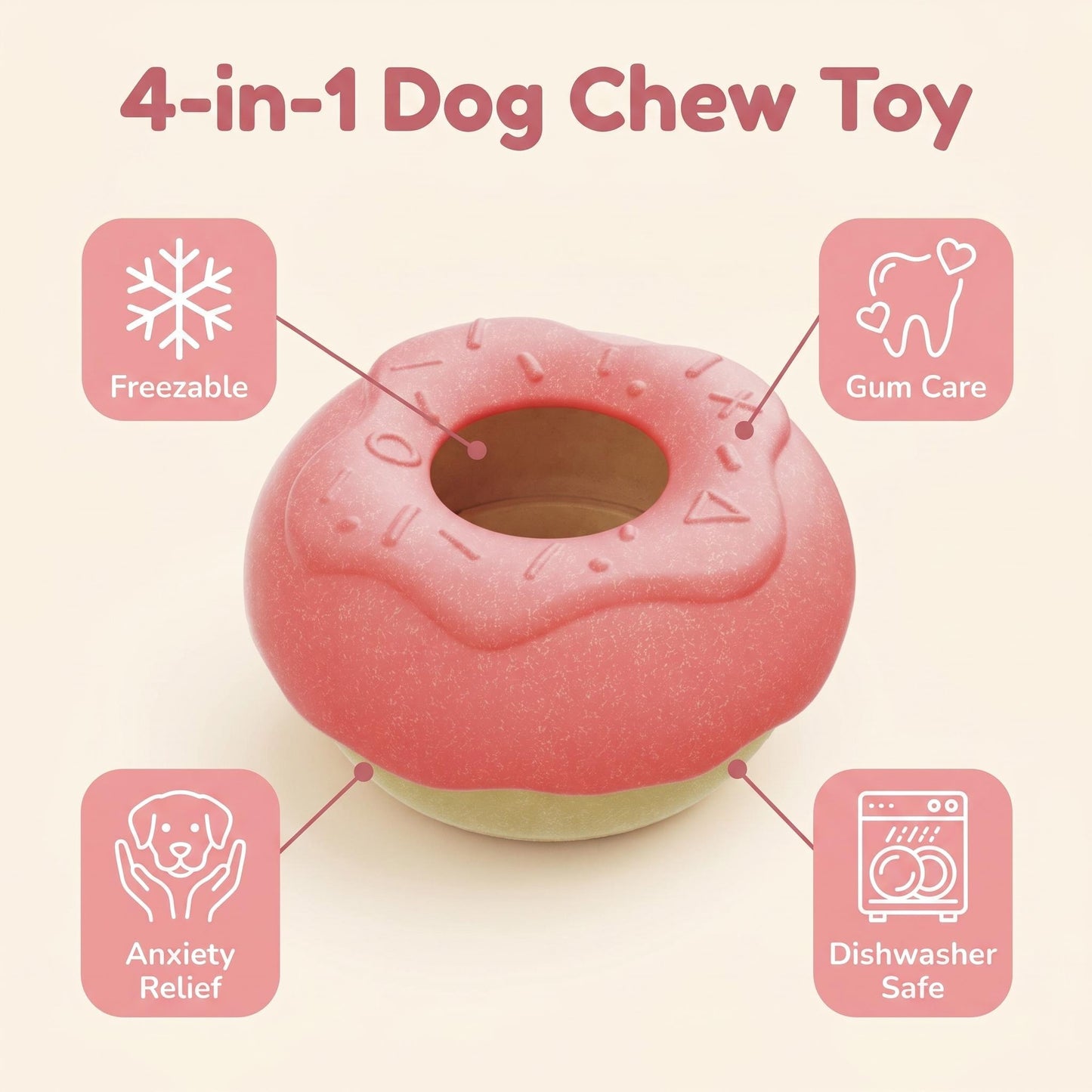 The Ultimate Frozen Treat-Filling Donut Toy for Dogs!