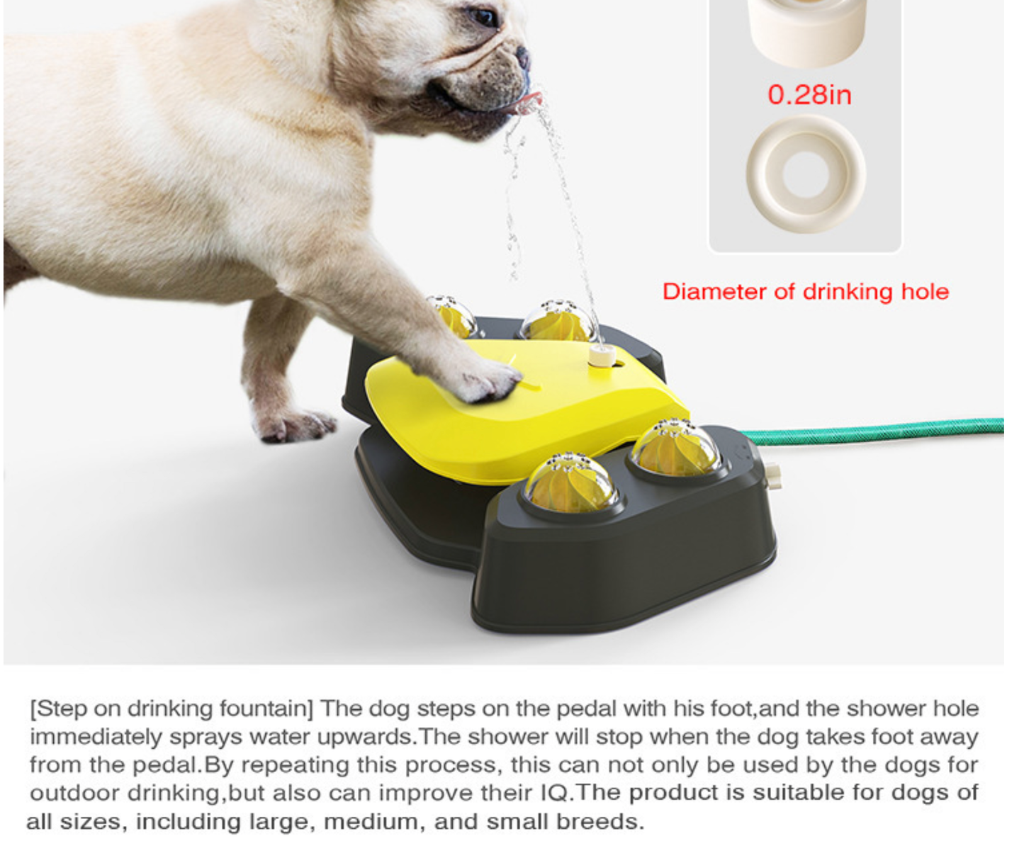 Interactive Paw-Activated Dog Water Fountain & Backyard Sprinkler – Outdoor Summer Splash Toy with Rotating Water Wheels for Unlimited Cooling Fun