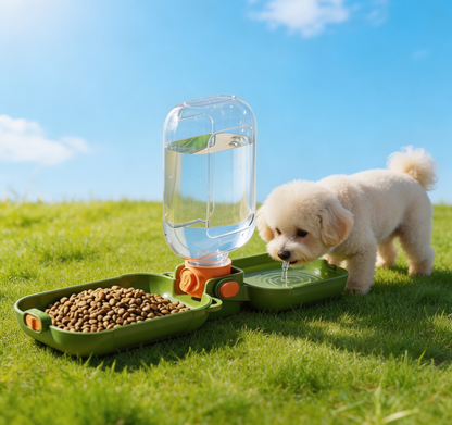 2-in-1 Foldable Pet Travel Bottle & Feeder